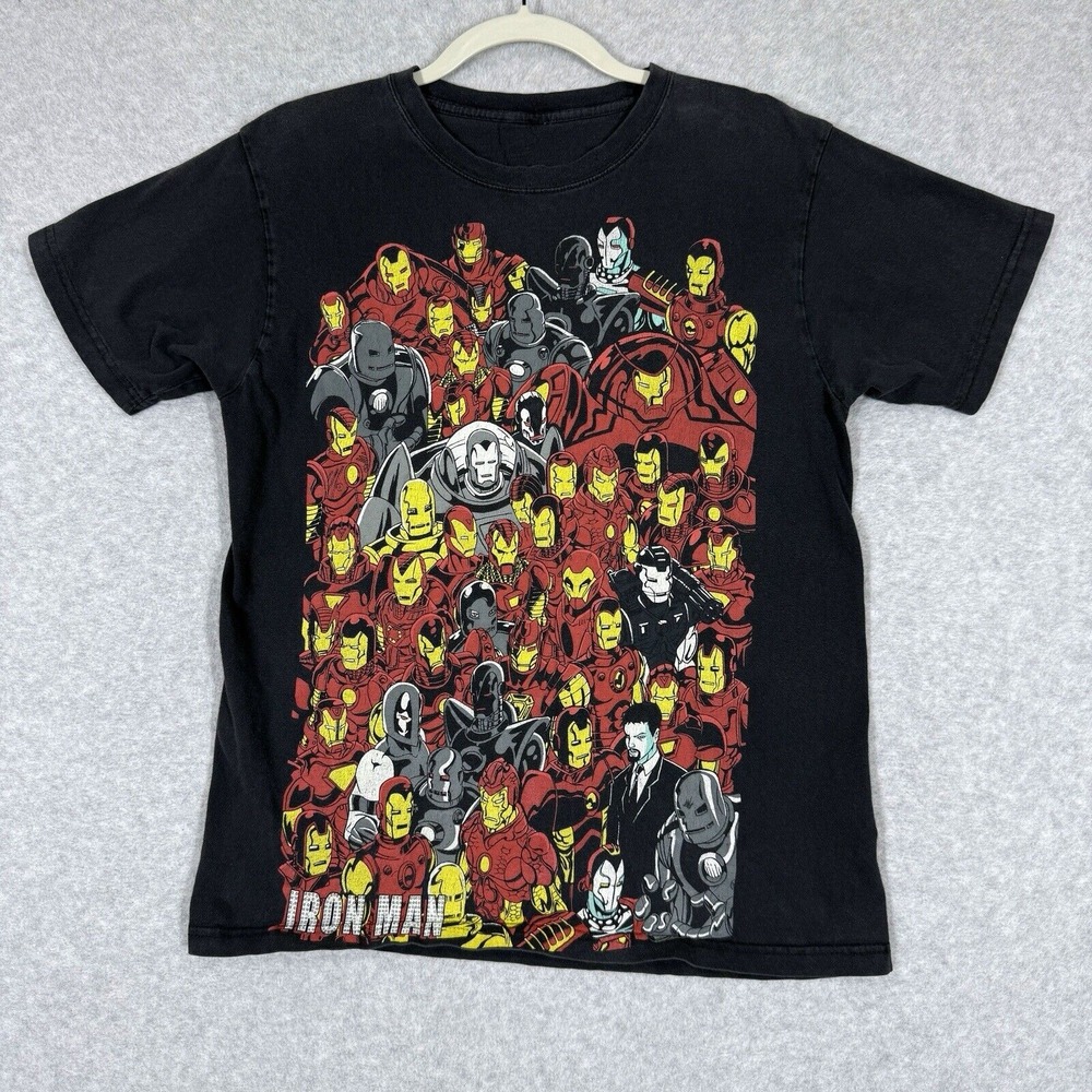 Vintage Marvel Mad‎ Engine Iron Man Shirt Size Small Big Graphic Logo Spellout